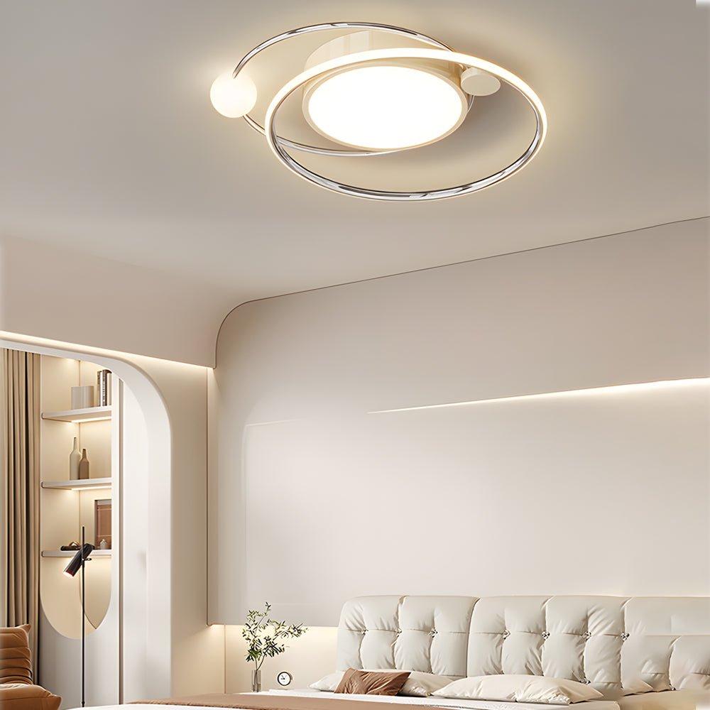 20" Modern LED Flush-Mount Ceiling Light — Iron & Aluminum, 36W, 3-Step Dimming, Remote Control