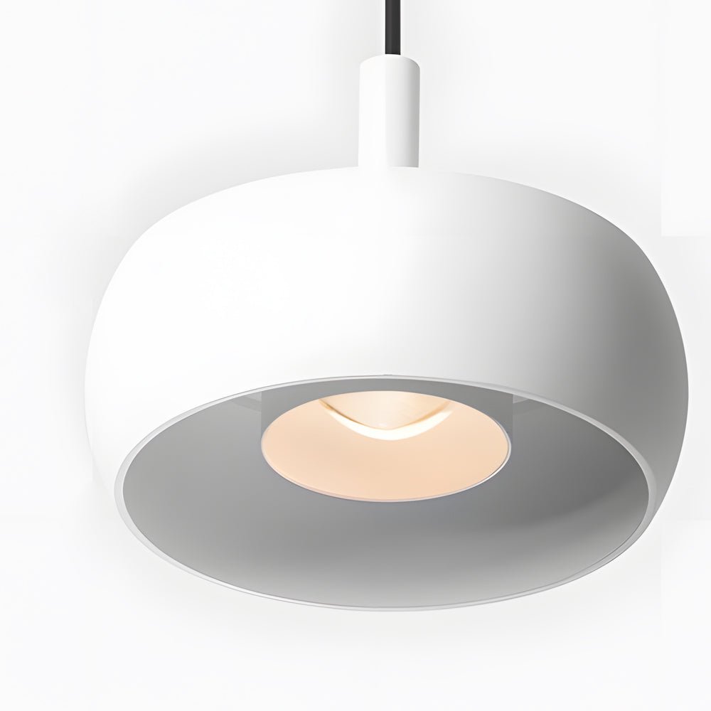 Adjustable 1-Light COB Spotlight Mini Pendant — Aluminum, 7W 3000K, 4.7" Dia, Matte Black / White