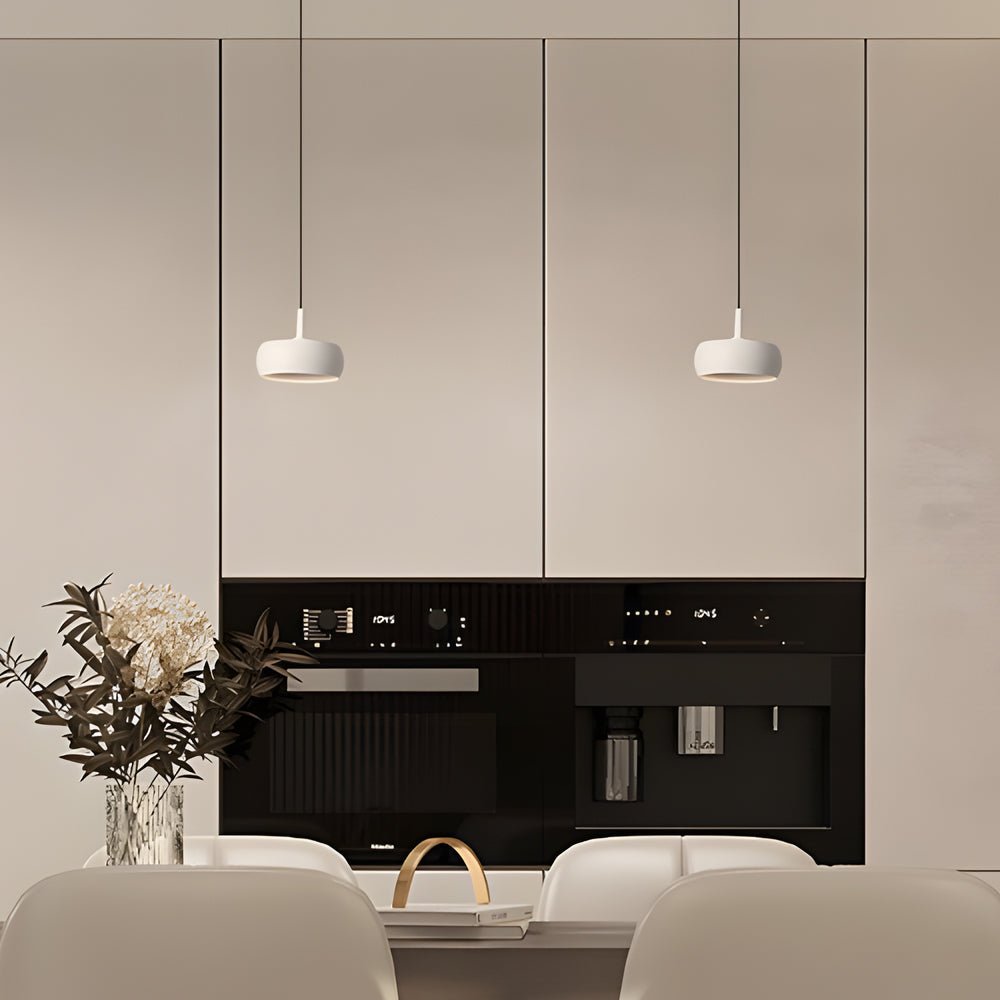 Adjustable 1-Light COB Spotlight Mini Pendant — Aluminum, 7W 3000K, 4.7" Dia, Matte Black / White