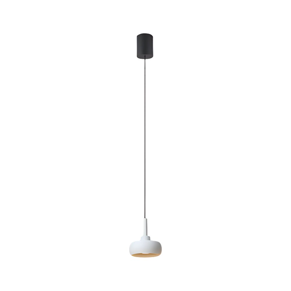 Adjustable 1-Light COB Spotlight Mini Pendant — Aluminum, 7W 3000K, 4.7" Dia, Matte Black / White