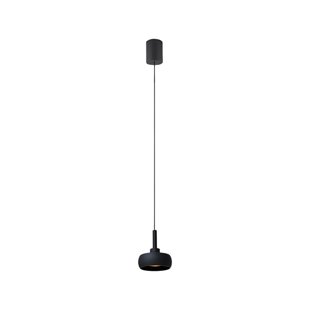 Adjustable 1-Light COB Spotlight Mini Pendant — Aluminum, 7W 3000K, 4.7" Dia, Matte Black / White
