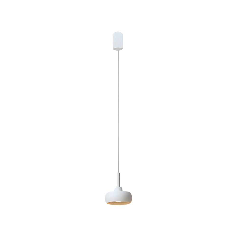 Adjustable 1-Light COB Spotlight Mini Pendant — Aluminum, 7W 3000K, 4.7" Dia, Matte Black / White