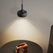 Adjustable 1-Light COB Spotlight Mini Pendant — Aluminum, 7W 3000K, 4.7" Dia, Matte Black / White