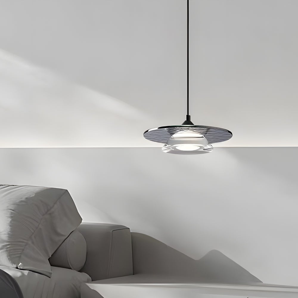 Postmodern Italian Glass Mini Pendant — Copper & Acrylic, 7.9", 3-Step Dimming LED (3000K/4500K/6000K)