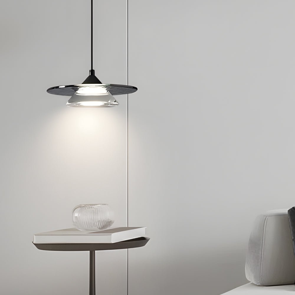 Postmodern Italian Glass Mini Pendant — Copper & Acrylic, 7.9", 3-Step Dimming LED (3000K/4500K/6000K)