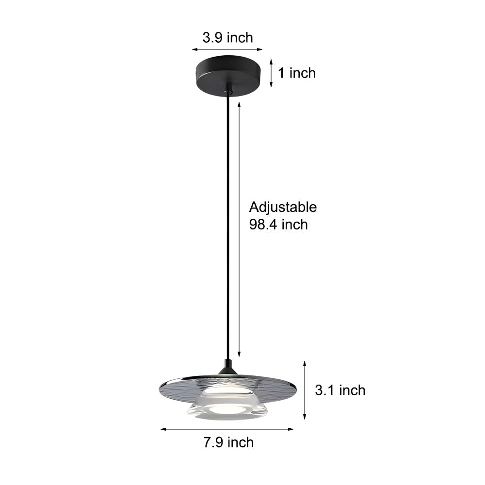 Postmodern Italian Glass Mini Pendant — Copper & Acrylic, 7.9", 3-Step Dimming LED (3000K/4500K/6000K)
