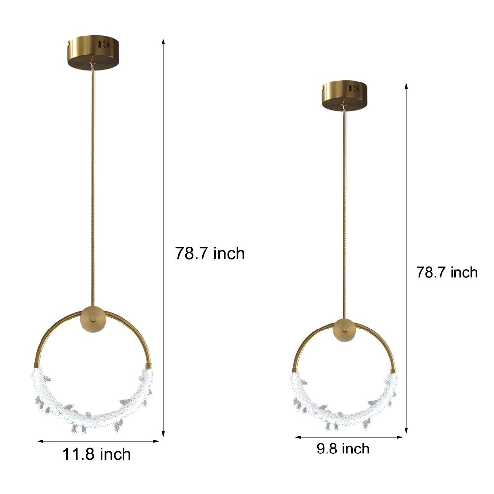911 ring led crystal small pendant lights hanging bedside lamps