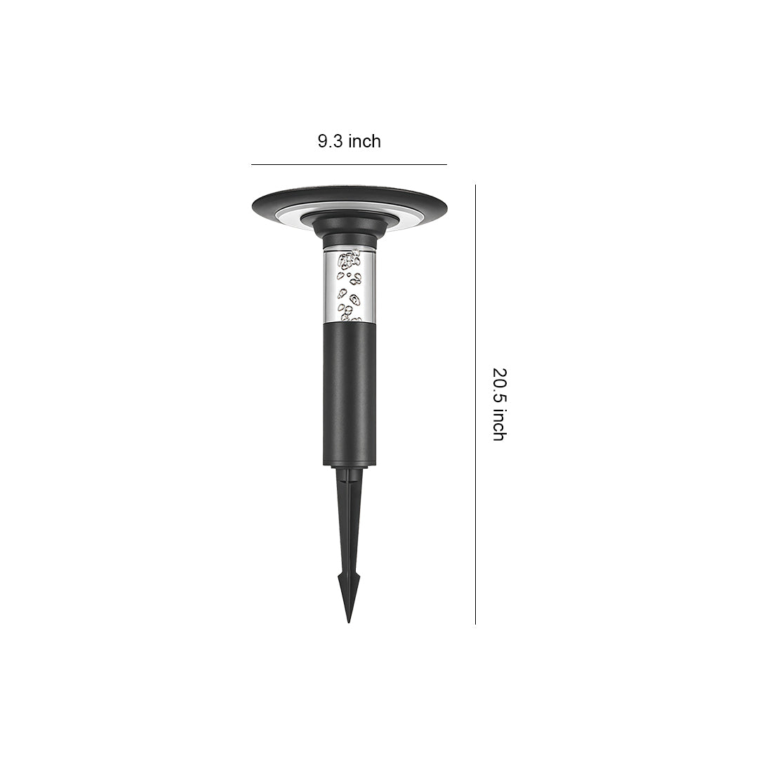 Solar Outdoor Pathway Light — Black Aluminum, 5W LED, Dual Color Temperature (3000K/6000K), IP65, 4000mAh, Ground Stake