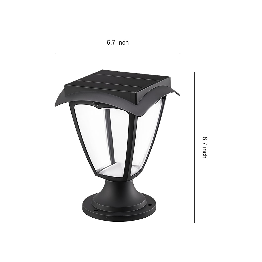 Solar Outdoor Pillar Light — Die-Cast Aluminum, 2W LED, Dual Color Temperature (3000K/6000K), IP65 Weatherproof