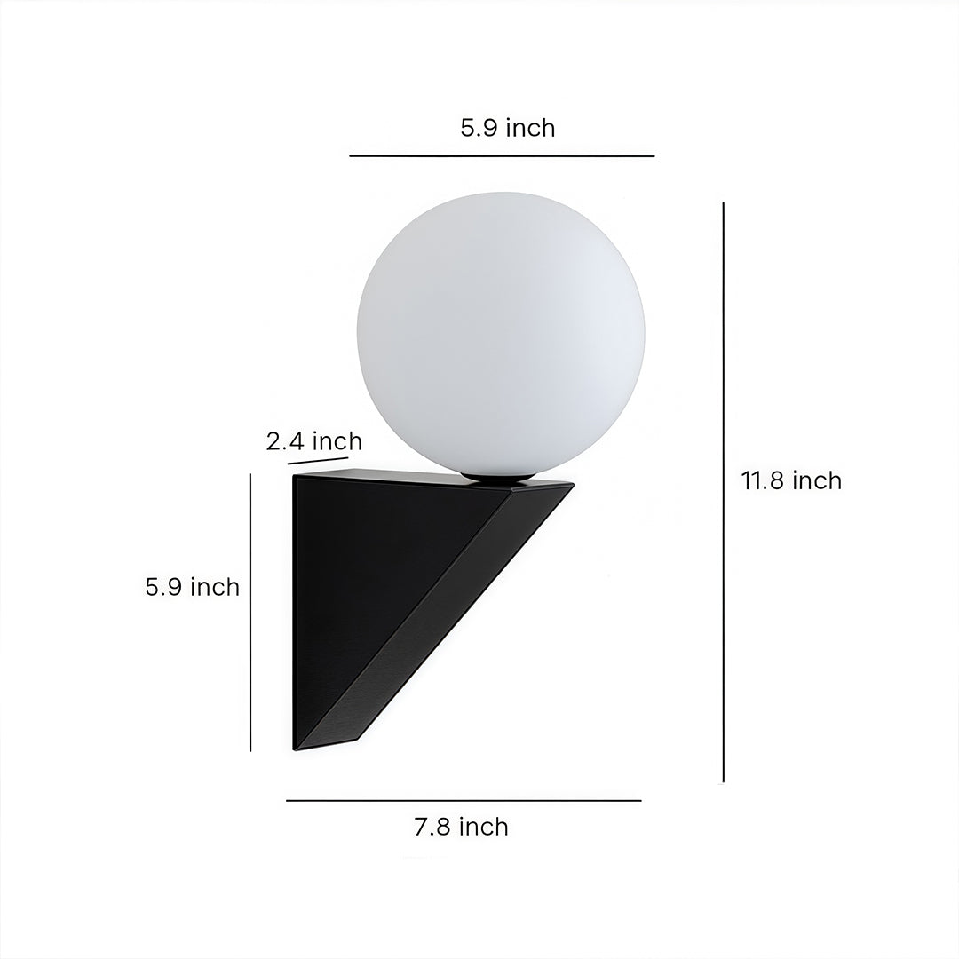 Minimalist Globe Wall Sconce — Clear Glass, Iron, G9 5W, 3-Step Dimming, Black or White