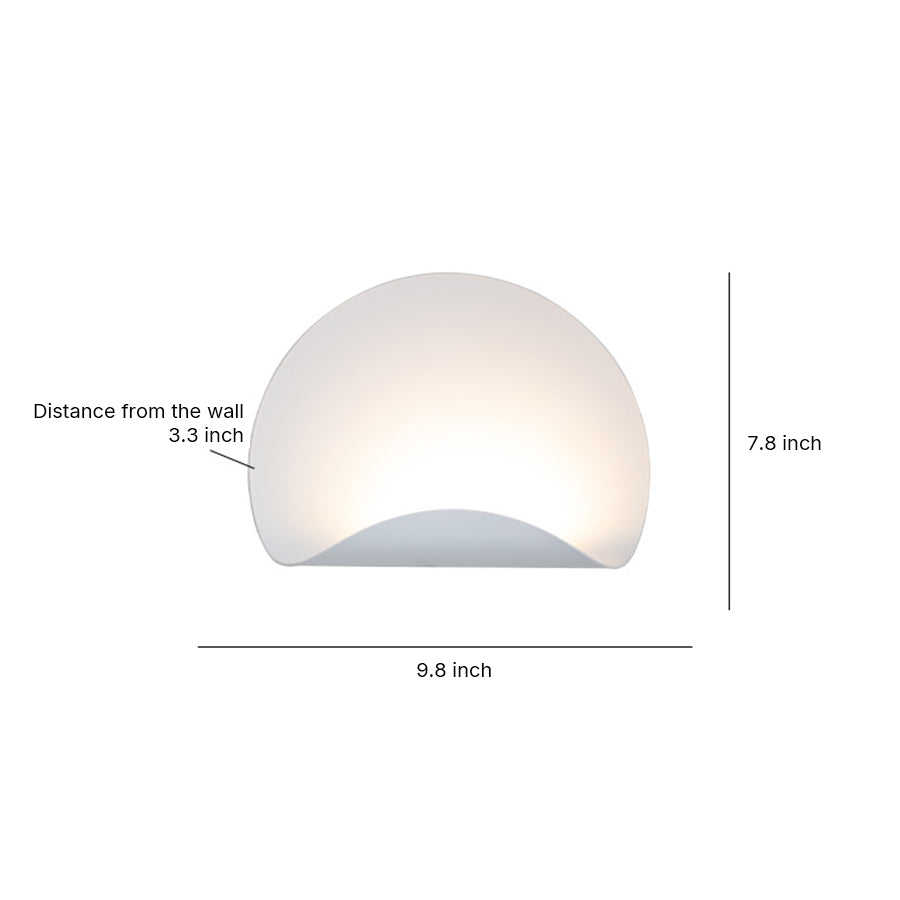 Minimalist White Wall Sconce — Iron, 5W LED, Three-Color Dimming (3000K / 4500K / 6000K), Hardwired