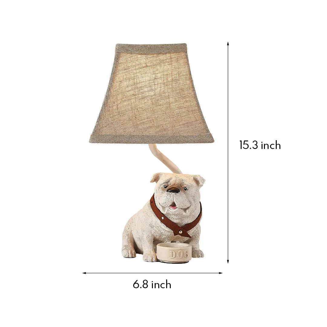 Elegant Mid-Century Dog Table Lamp in White Resin Luxe