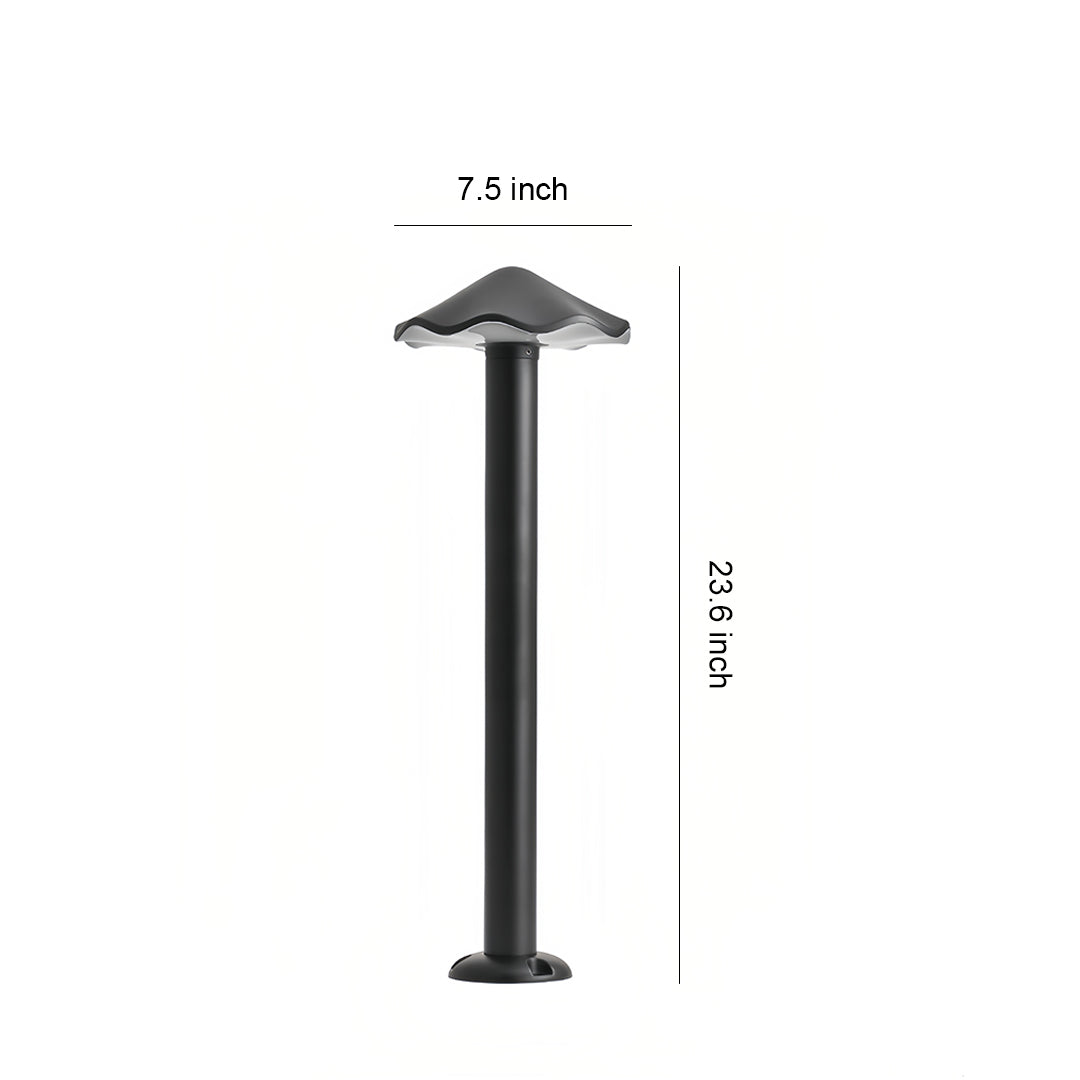Industrial Umbrella Path Light — Black Die-Cast Aluminum, 12W LED, IP65 Weatherproof, Hardwired