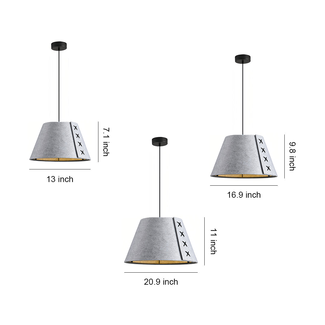 Acoustic PET Felt Bowl Pendant — Modern, E27, 13"–21" in 6 Colors, Sound-Absorbing