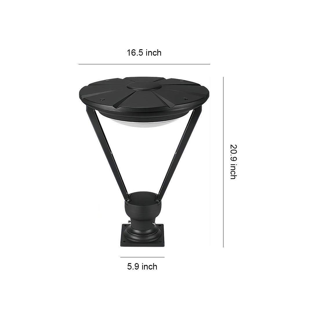 Vintage Outdoor Pillar Light — Die-Cast Aluminum, Solar / Hardwired, 50W, IP55, 3000K / 6000K, 16.54" × 20.87"