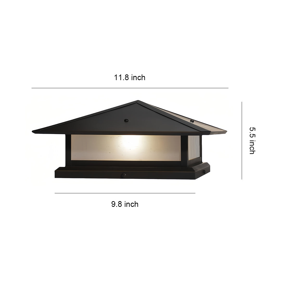 Outdoor Waterproof Black Pagoda Garden Post Lights - Pillar Design