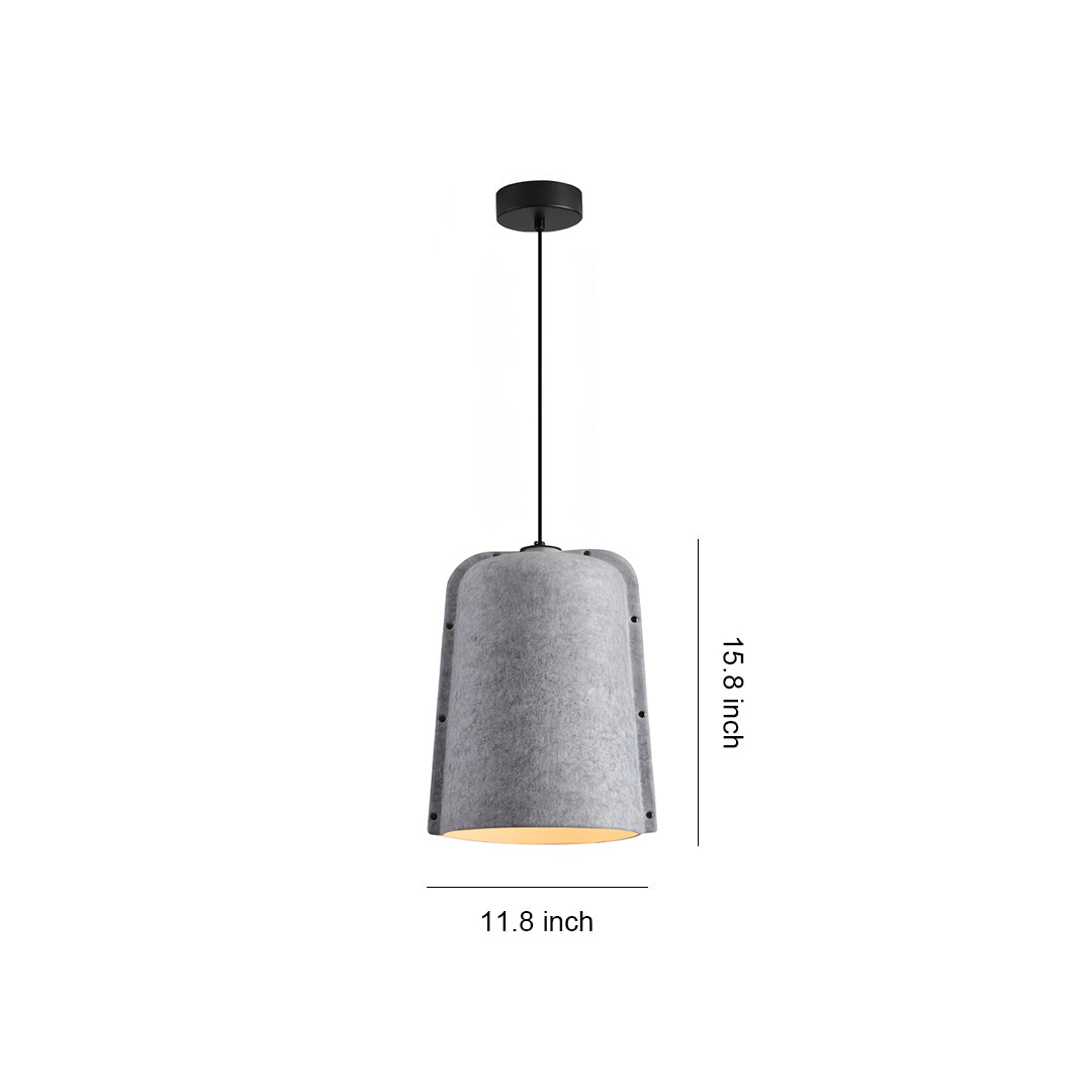 Acoustic Felt Bell Pendant — Recycled PET, Adjustable Height, 11.81" × 15.75", 6 Colors
