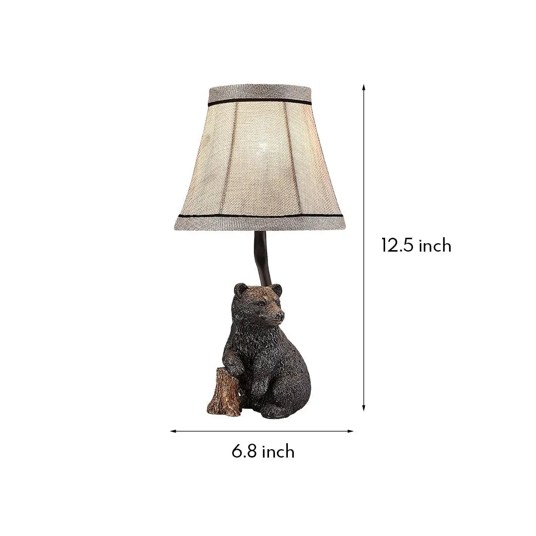 Elegant European-Style Bear Resin Table Lamp - Stylish Decorative Light Luxe