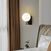 dimmable cream white glass ball led wall light