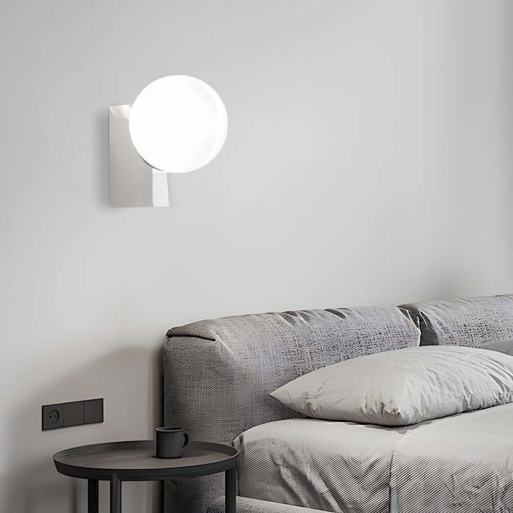 dimmable cream white glass ball led wall light