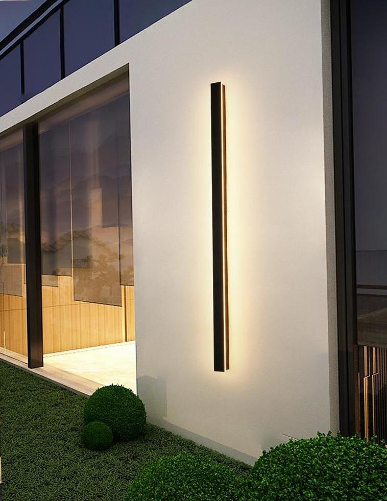 dimmable rgb black minimalist long led linear wall lights