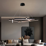 Geometric Branch Chandelier — Matte Black Aluminum, Acrylic, LED, Three-Step Dimming, 2 Sizes