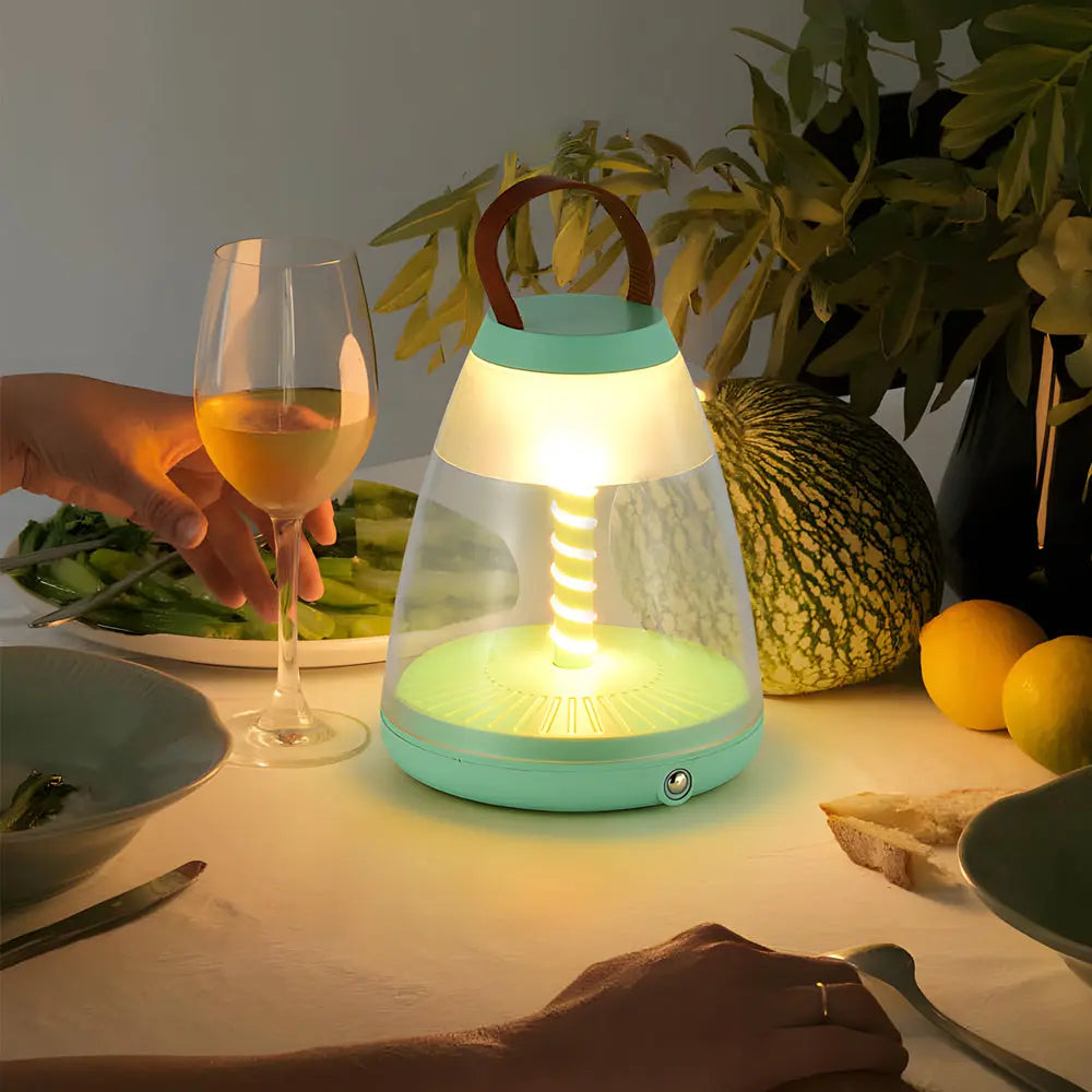 Spiral LED Portable Outdoor Table Lamp - Battery Powered and Easy to Carry Luxe