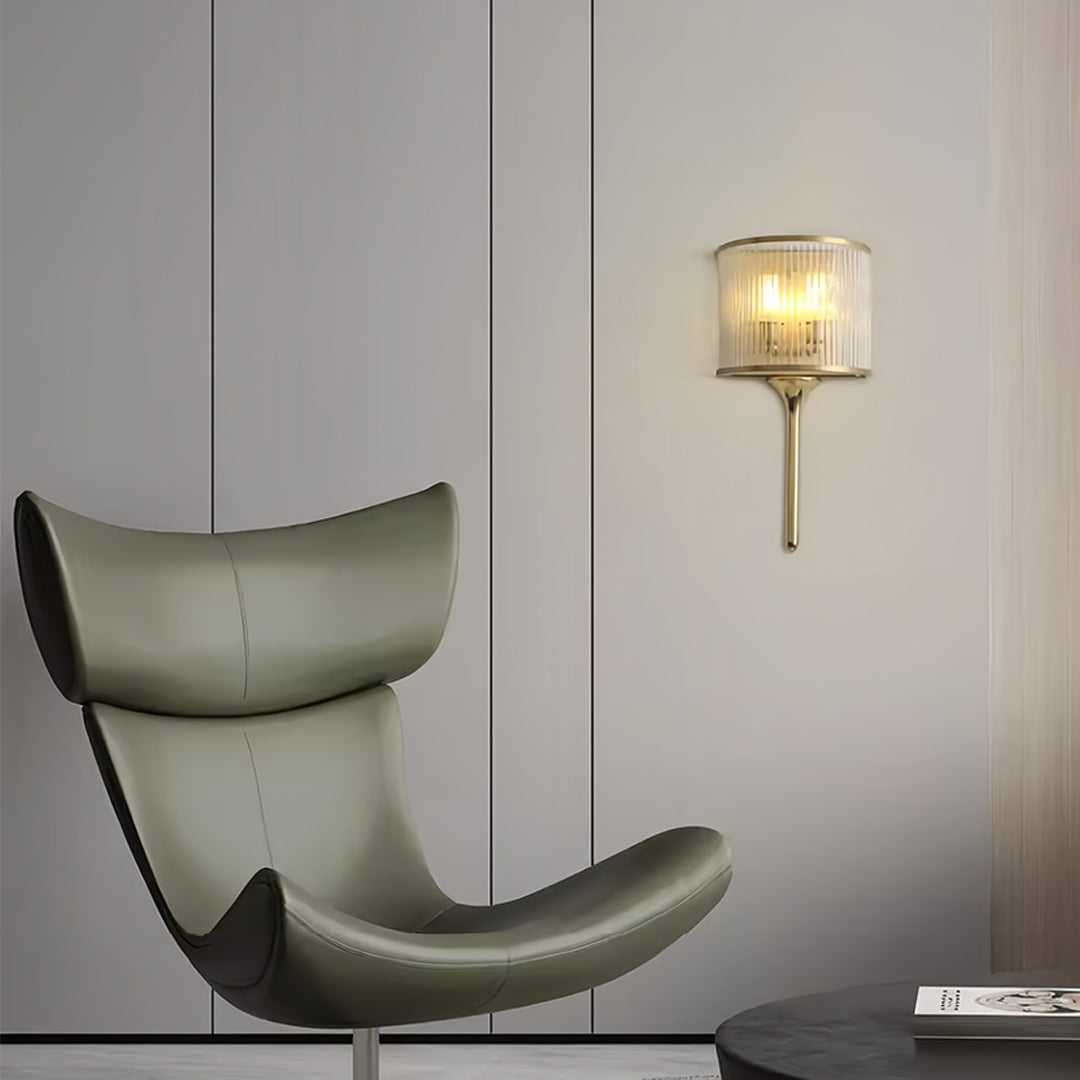 Modern Minimalist Brass and Glass Wall Sconce — 2-Light, G9, 7W, IP20, 3000K Warm