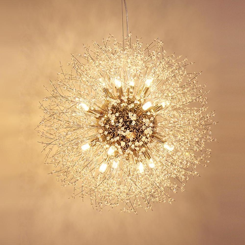 Antique Round Crystal Metal LED Chandeliers for Kitchen Pendant Lighting