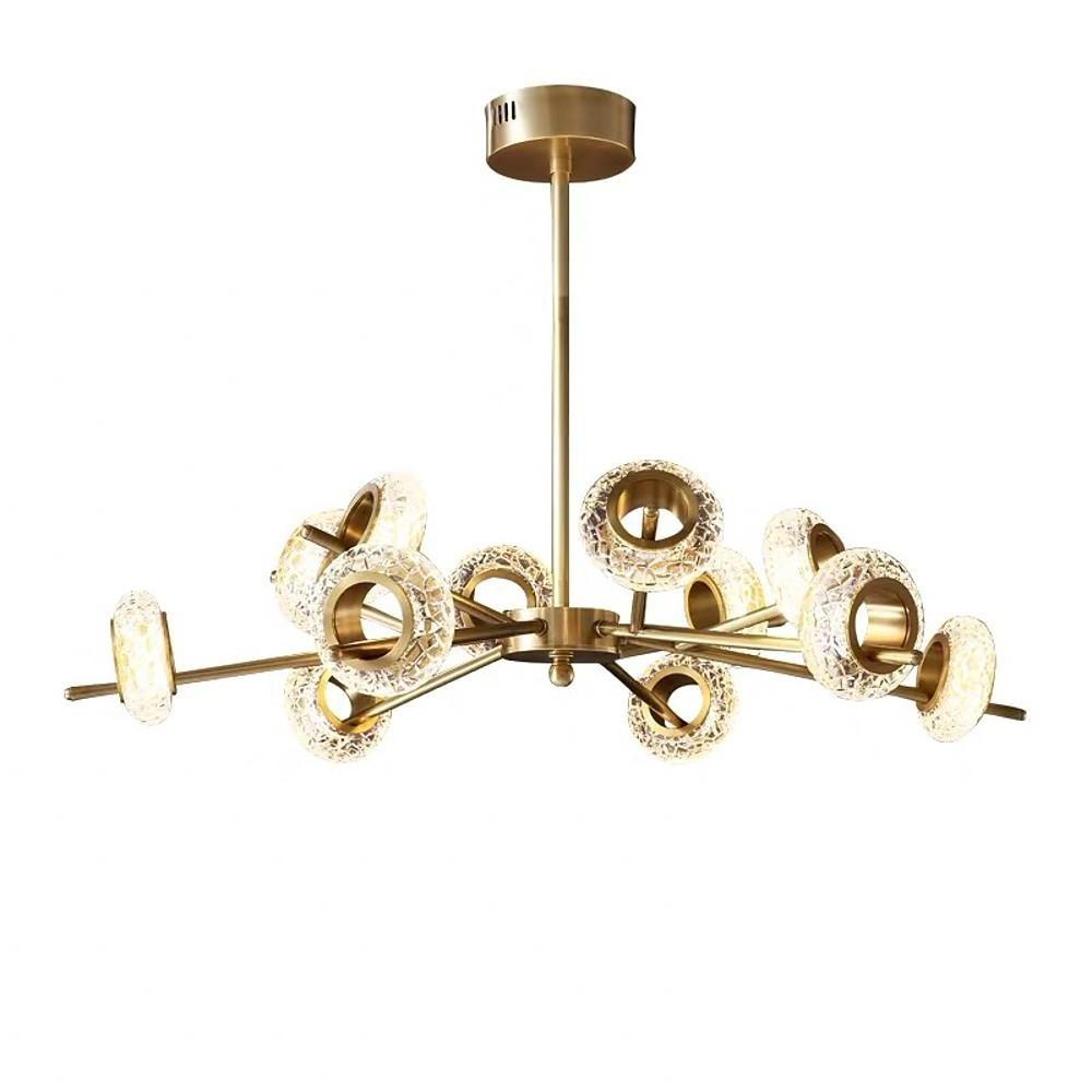 Sputnik Crystal Sphere Chandelier — Brass, Gold Electroplated, Integrated LED 3000K, 8 or 12-Light