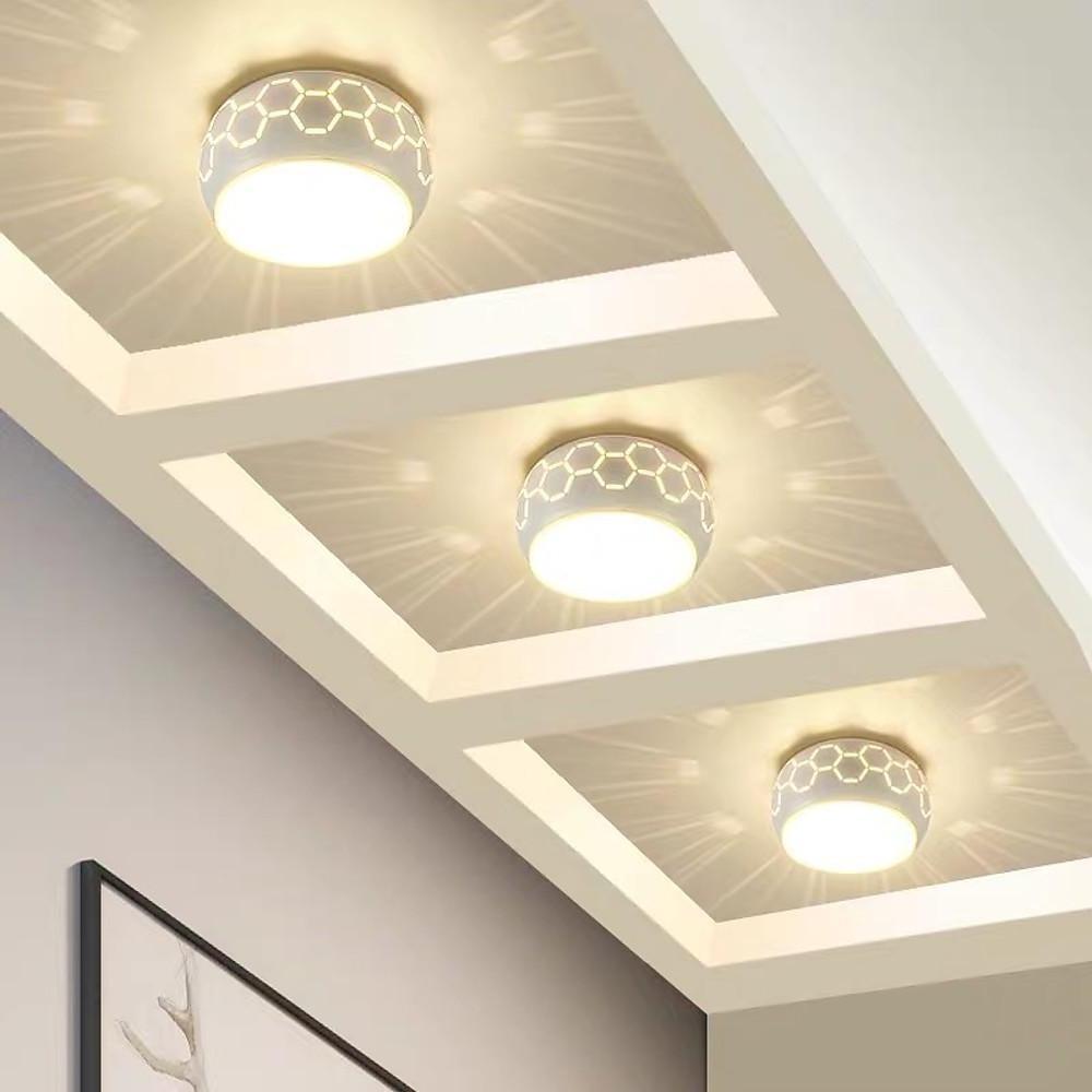 Globe Drum Flush-Mount Ceiling Light — Metal and Acrylic, LED, 5W, Warm White / White / RGB, Modern Lantern Design