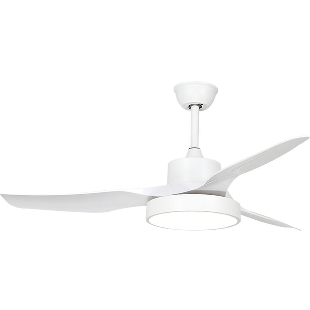 Rustic 3-Blade Ceiling Fan — Wood Grain Finish, LED, Dimmable, Remote Control, 3000K–6000K, 52"