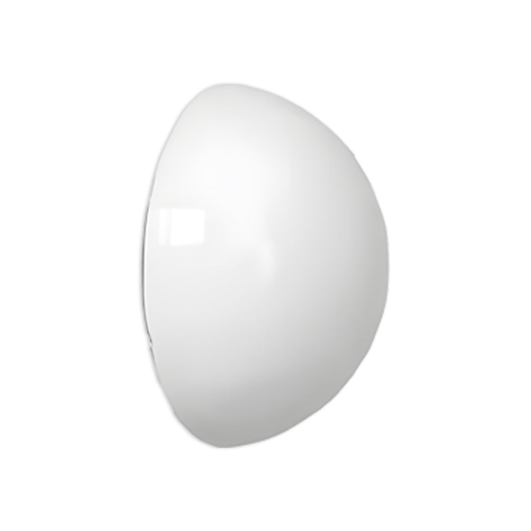 Semi-Spherical Outdoor Wall Sconce — White Metal, Frosted or Glossy Glass, 12W LED, IP65 Weatherproof