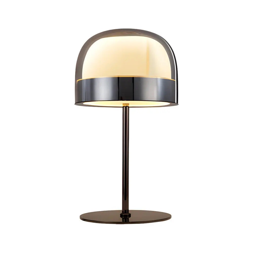 Chrome Dome-Shaped Glass Ambient LED Table Lamp Luxe