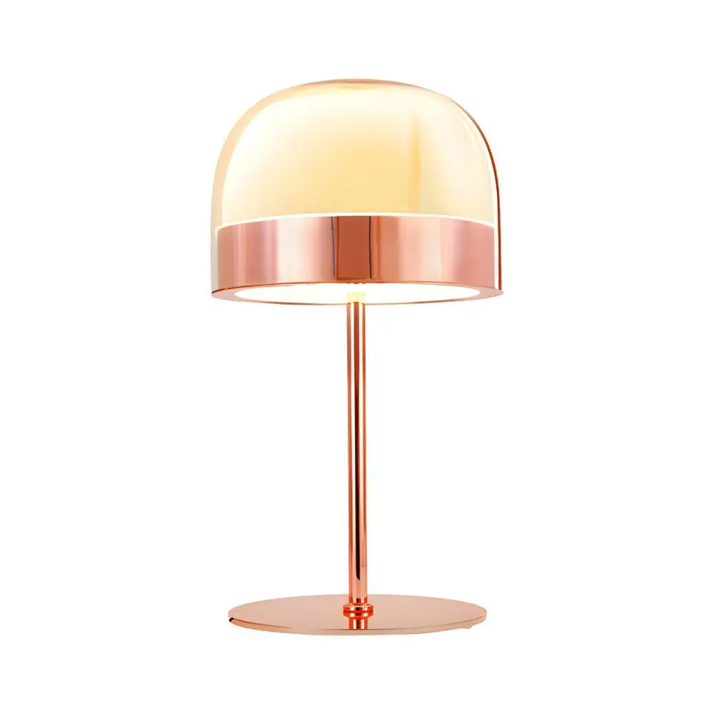 Chrome Dome-Shaped Glass Ambient LED Table Lamp Luxe