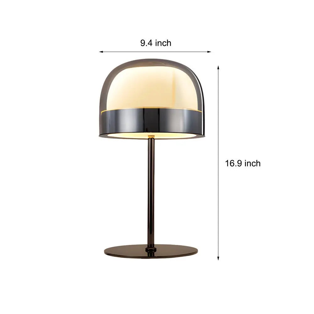 Chrome Dome-Shaped Glass Ambient LED Table Lamp Luxe