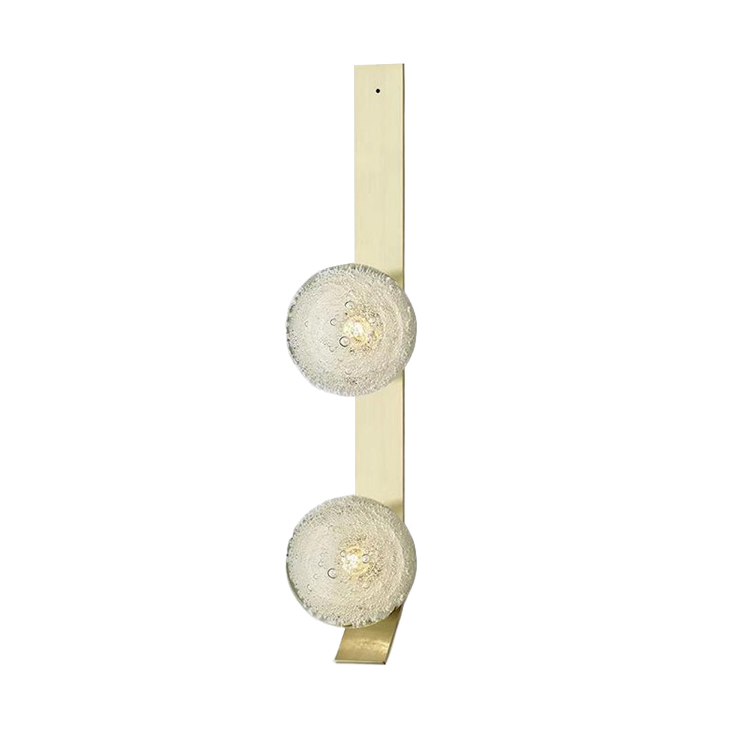 Glass Bubble Wall Sconce — Iron Frame, LED 3000K, Single 7W or Dual 14W, Gold / White / Black / Bronze