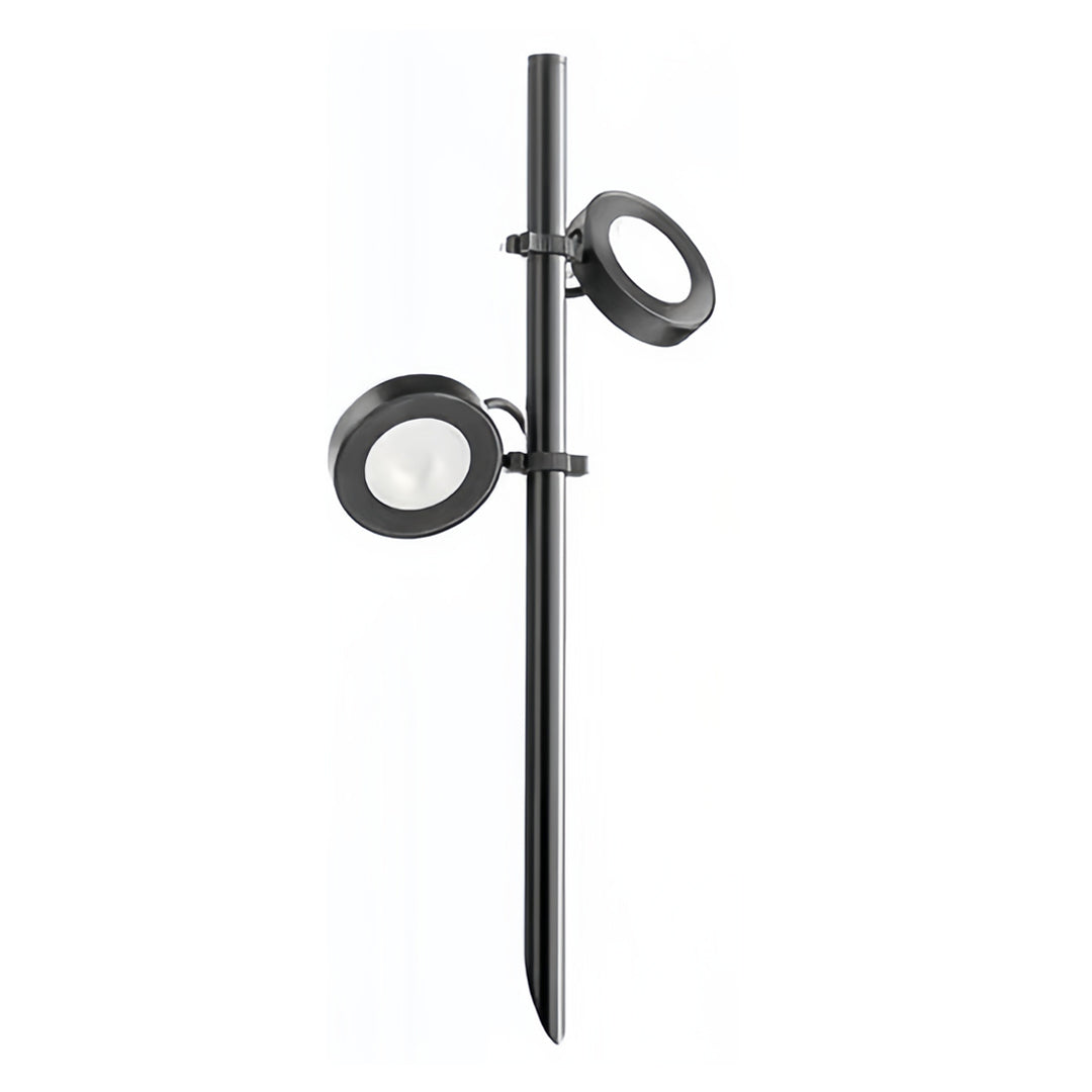 Black Minimalist Outdoor Path Light — Aluminum & Glass, Hardwired LED, 5W/10W, IP65, Ground Stake or Base Mount