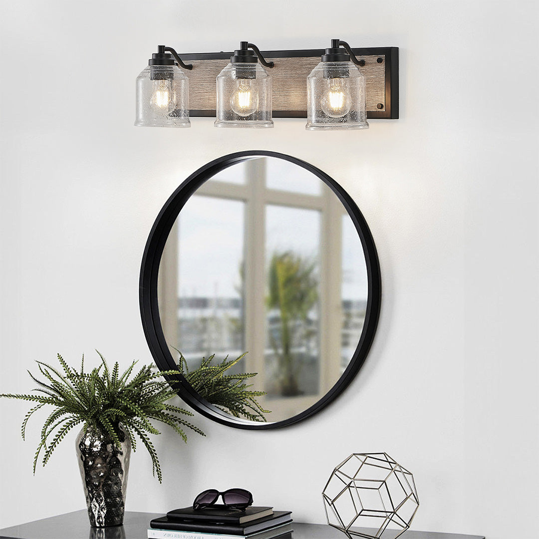 Geometric Linear Multi-Light Vanity Sconce — Iron, Matte Black or White, 3/4/5/6-Light, E26, Hardwired