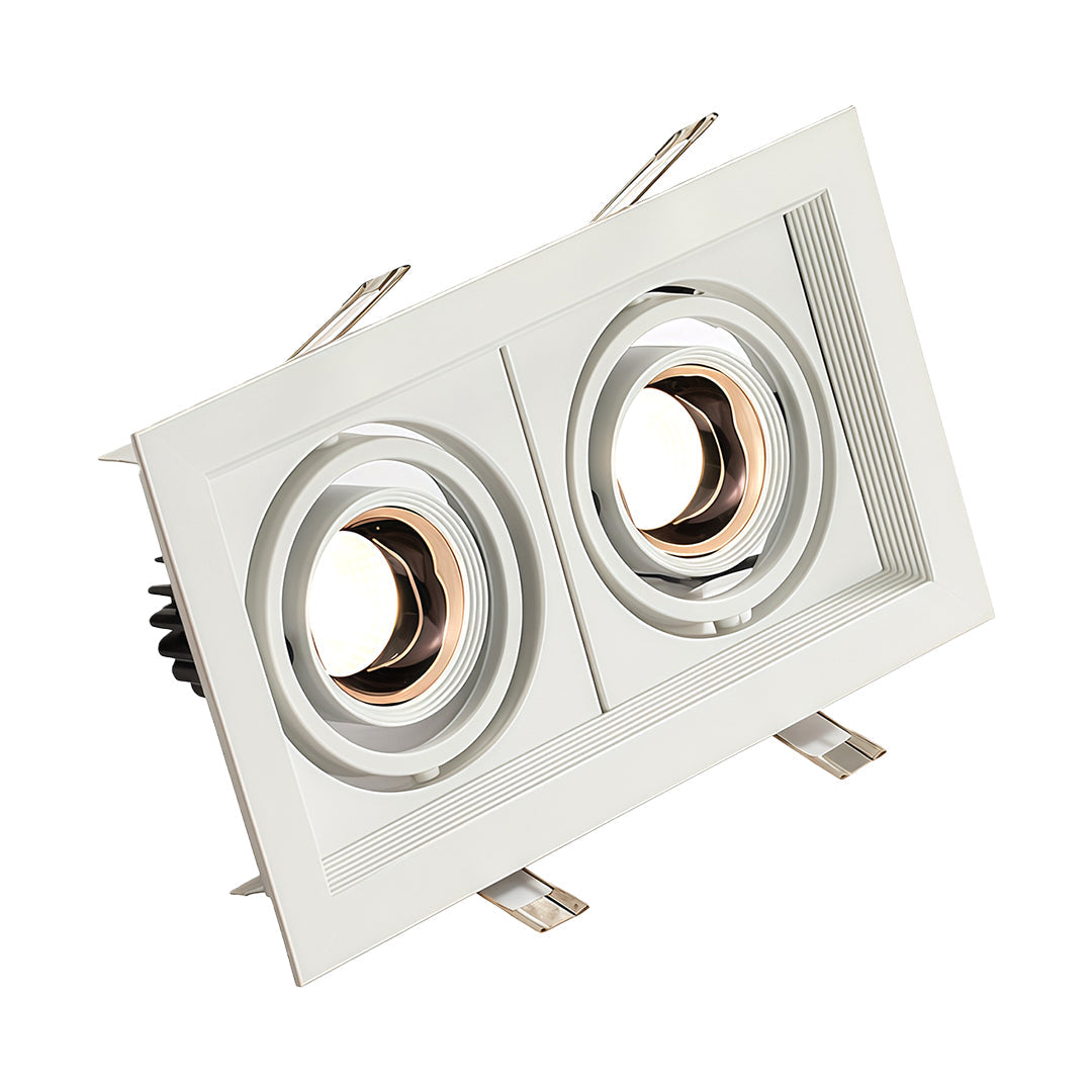 Anti-Glare LED Recessed Spotlight — Aluminum, Ra98 CRI, 24° Beam, 3000K / 4000K / 6000K, Single / Double / Triple-Head