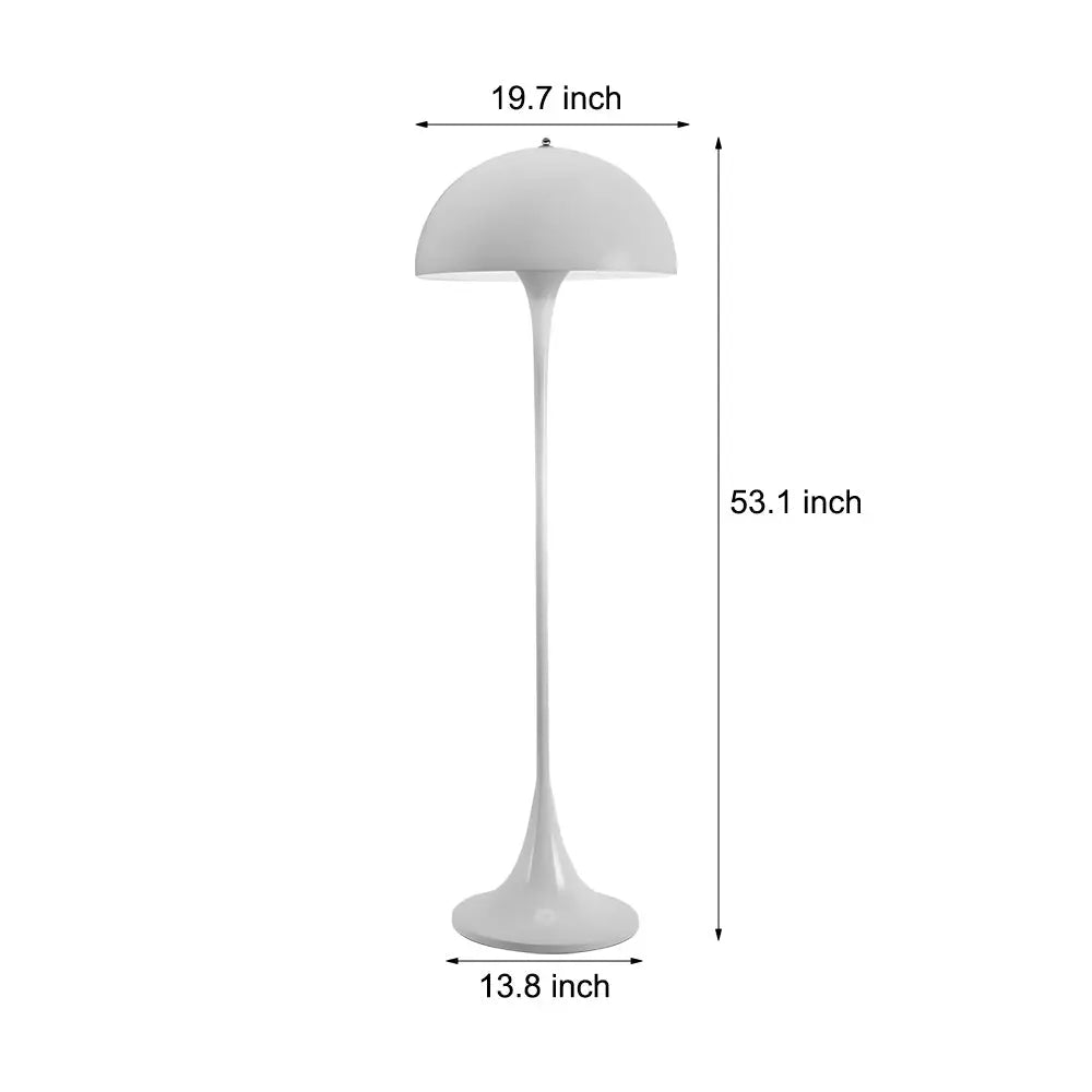 Modern White Dimmable Mushroom Dome Floor Lamp with Downlight Luxe
