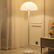 Modern White Dimmable Mushroom Dome Floor Lamp with Downlight Luxe
