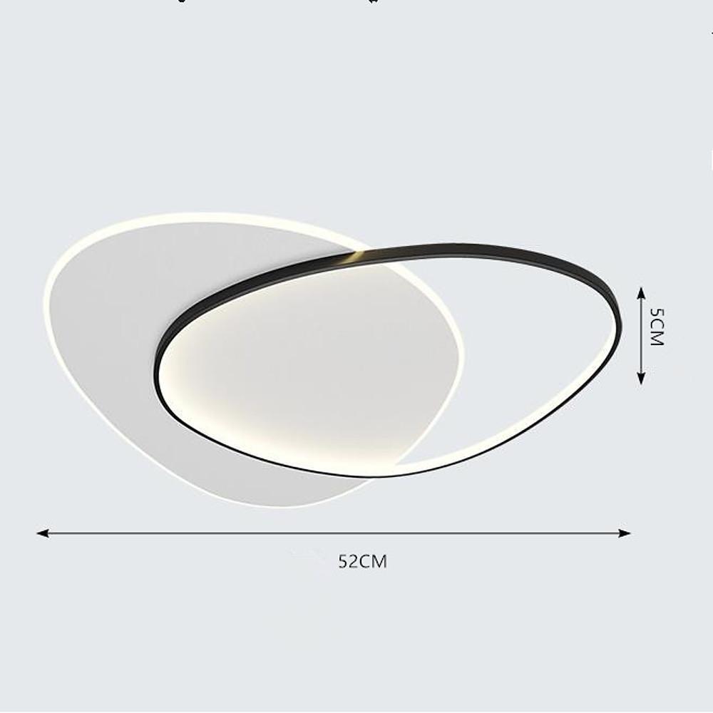 Rounded Triangle LED Flush-Mount Ceiling Light — Aluminum Alloy & Acrylic, 30/38W, 3000K/4000K/6000K, 18" or 22"