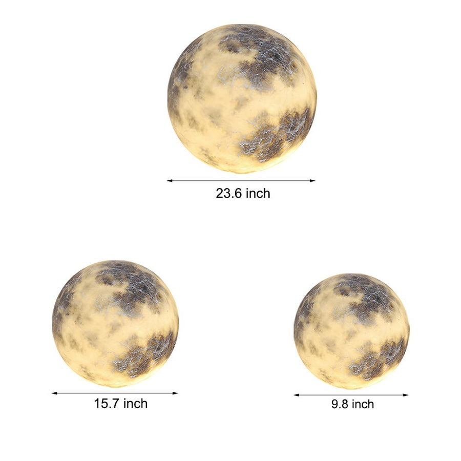 Moon Globe Outdoor Lawn Light — PE Fiberglass, E27 LED, IP65, 3 Sizes (9.8"–23.6"), 12W–24W, Warm White
