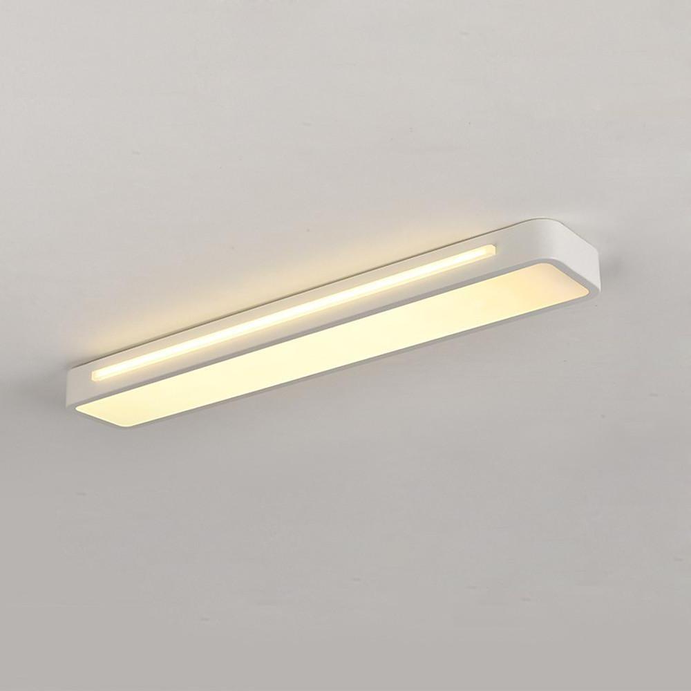 Rectangular LED Flush-Mount Ceiling Light — Acrylic and Metal, Black and White, 18.9" x 4"