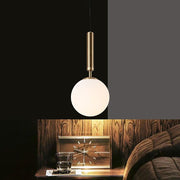 Artistic Globe Mini Pendant — Electroplated Metal and Milky Glass, 1-Light E26/E27, Black or Gold, 8" Diameter