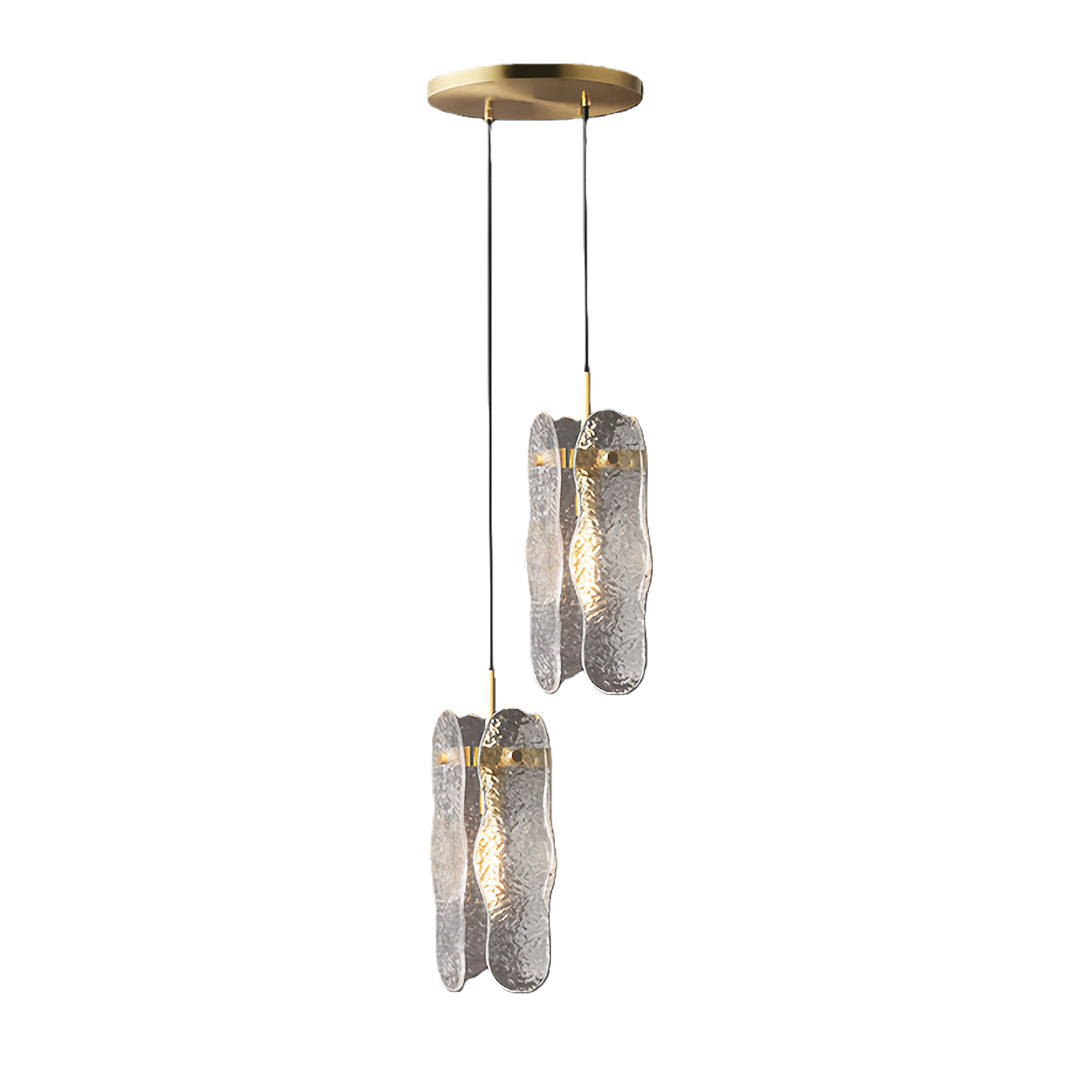 Brass and Glass Pendant Light — Solid Copper Body, E14, Three-Color Dimming, 1- or 2-Light, 1.8m Adjustable Chain