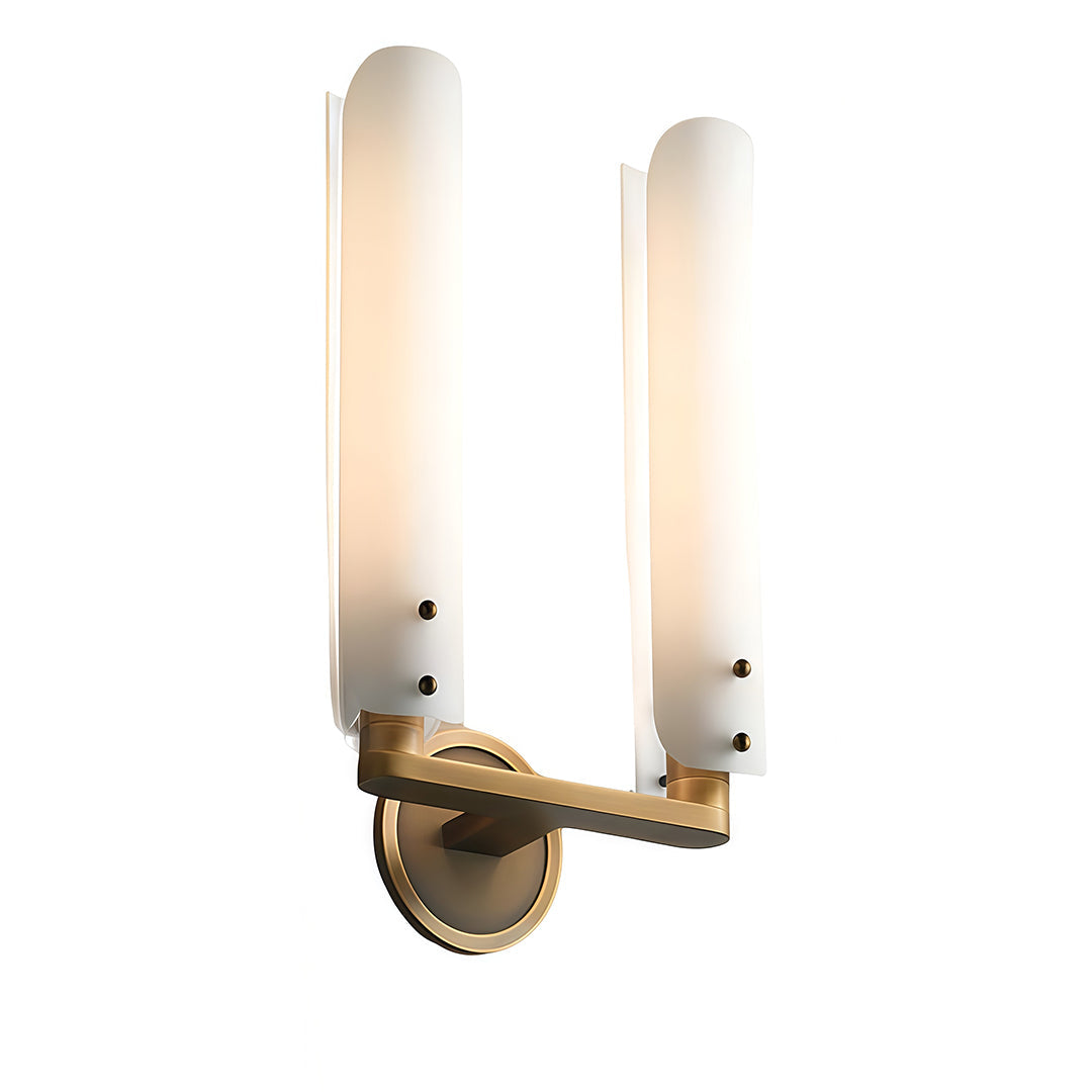 Art Deco Linear Wall Sconce — Solid Brass and Glass, E14, 3-Step Dimming, 1-, 2-, or 4-Light