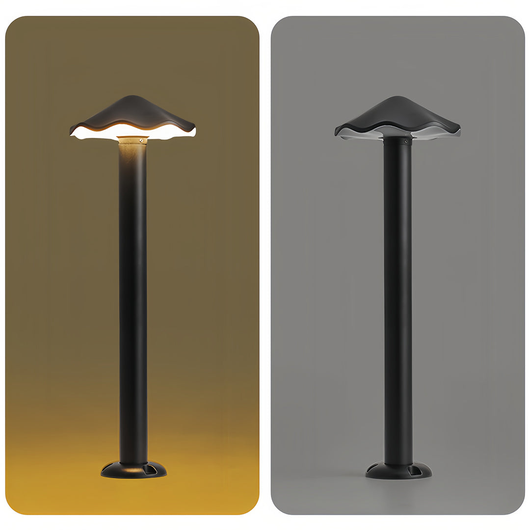 Industrial Umbrella Path Light — Black Die-Cast Aluminum, 12W LED, IP65 Weatherproof, Hardwired