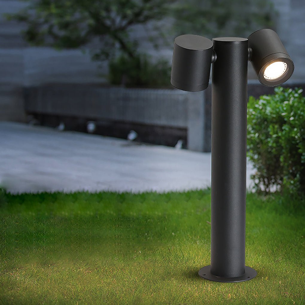 dual head rotatable flexi glow outdoor lawn light for contemporary landscapes
